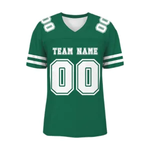 Custom Green White Mesh Authentic Football Jersey