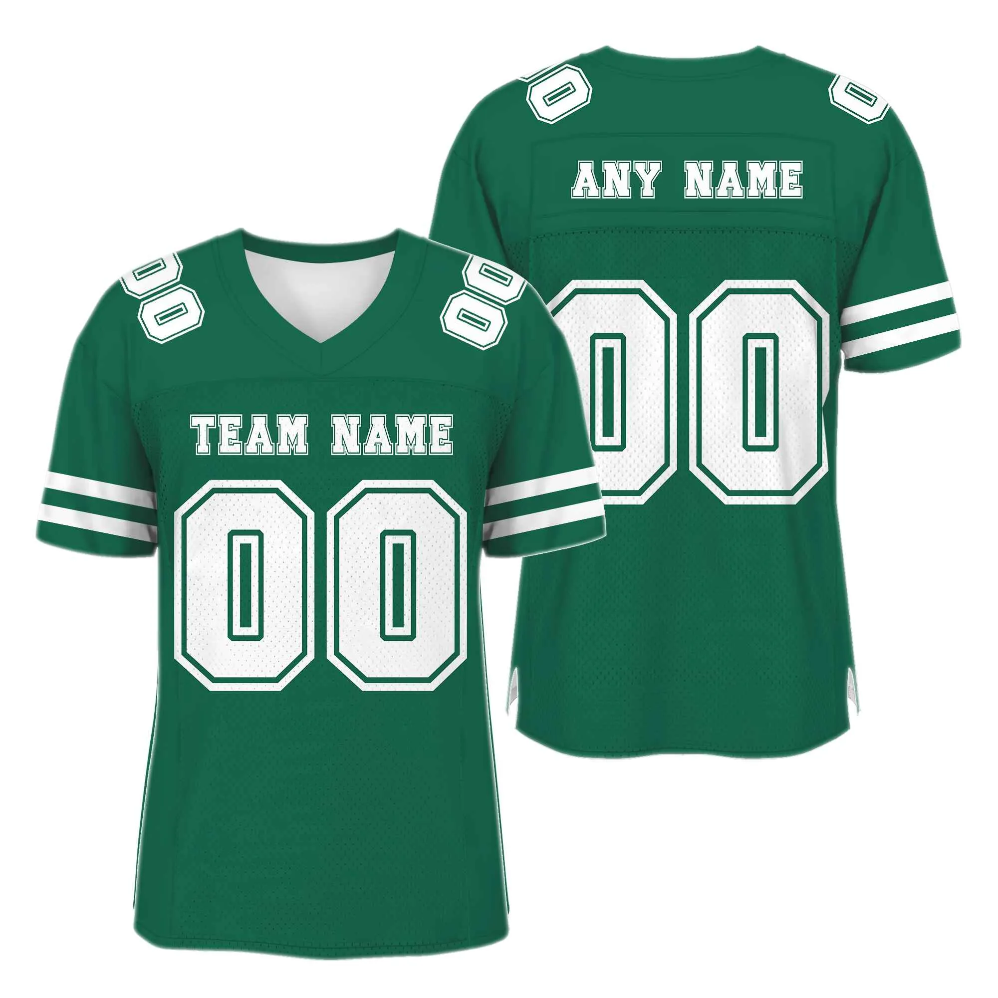 Custom Green White Mesh Authentic Football Jersey