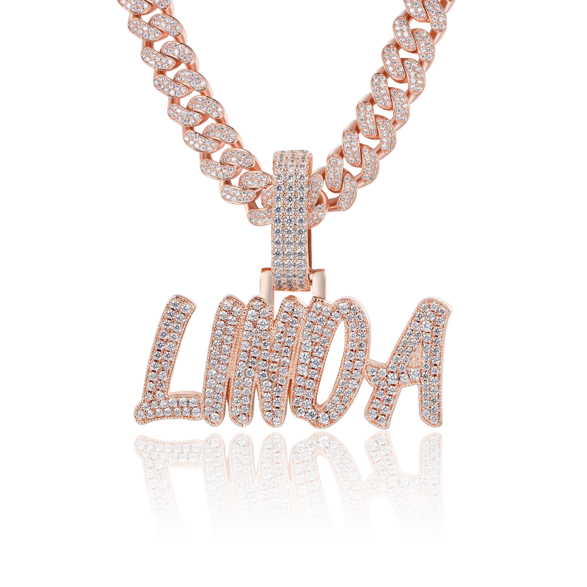 Custom Moissanite Romantic Font Letter/Number Name Pendant