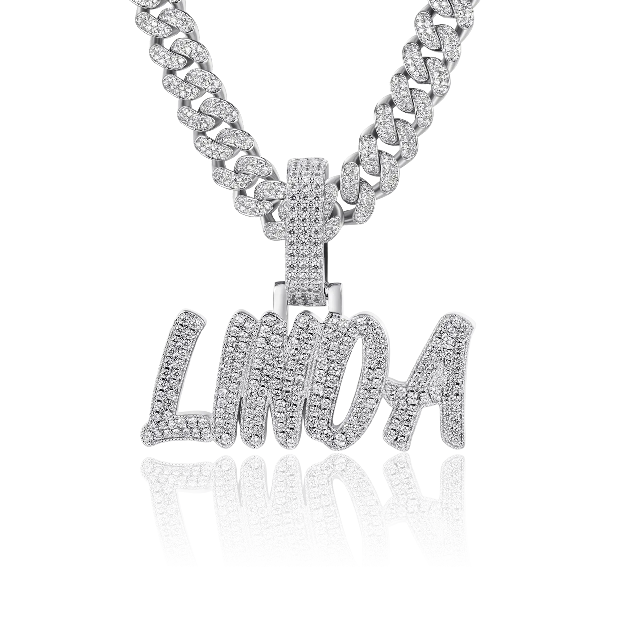 Custom Moissanite Romantic Font Letter/Number Name Pendant