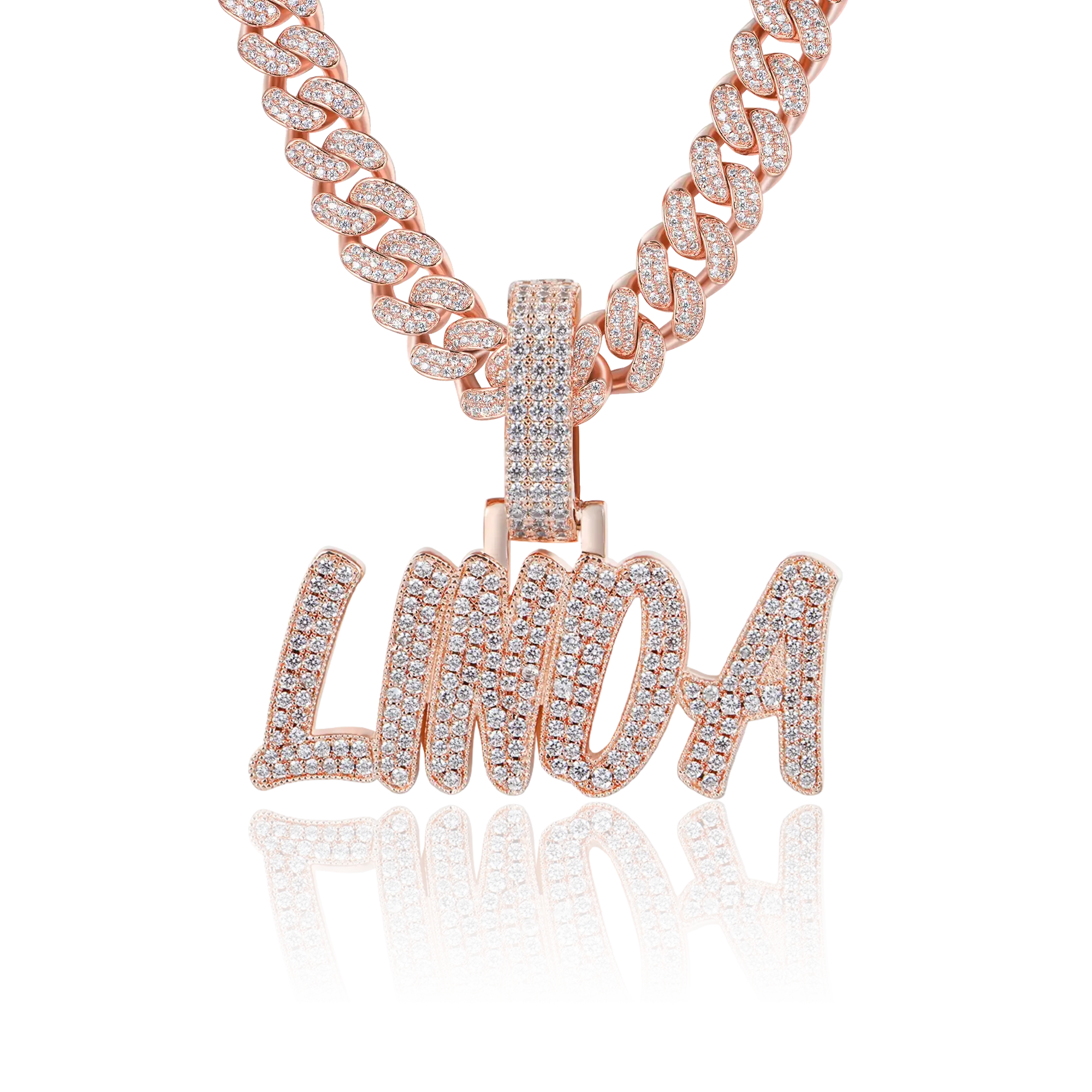 Custom Moissanite Romantic Font Letter/Number Name Pendant