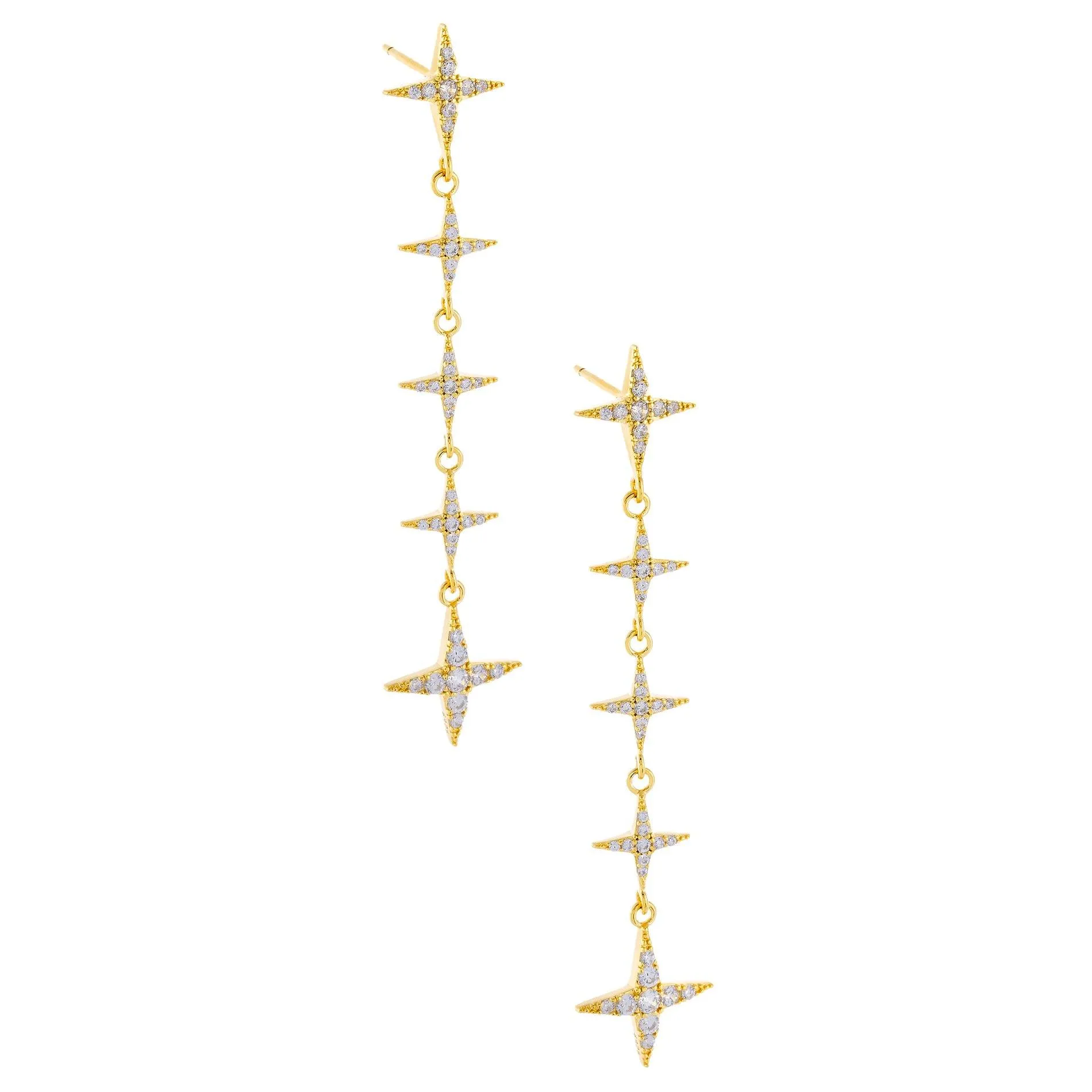 CZ Diamond Shape Drop Stud Earring