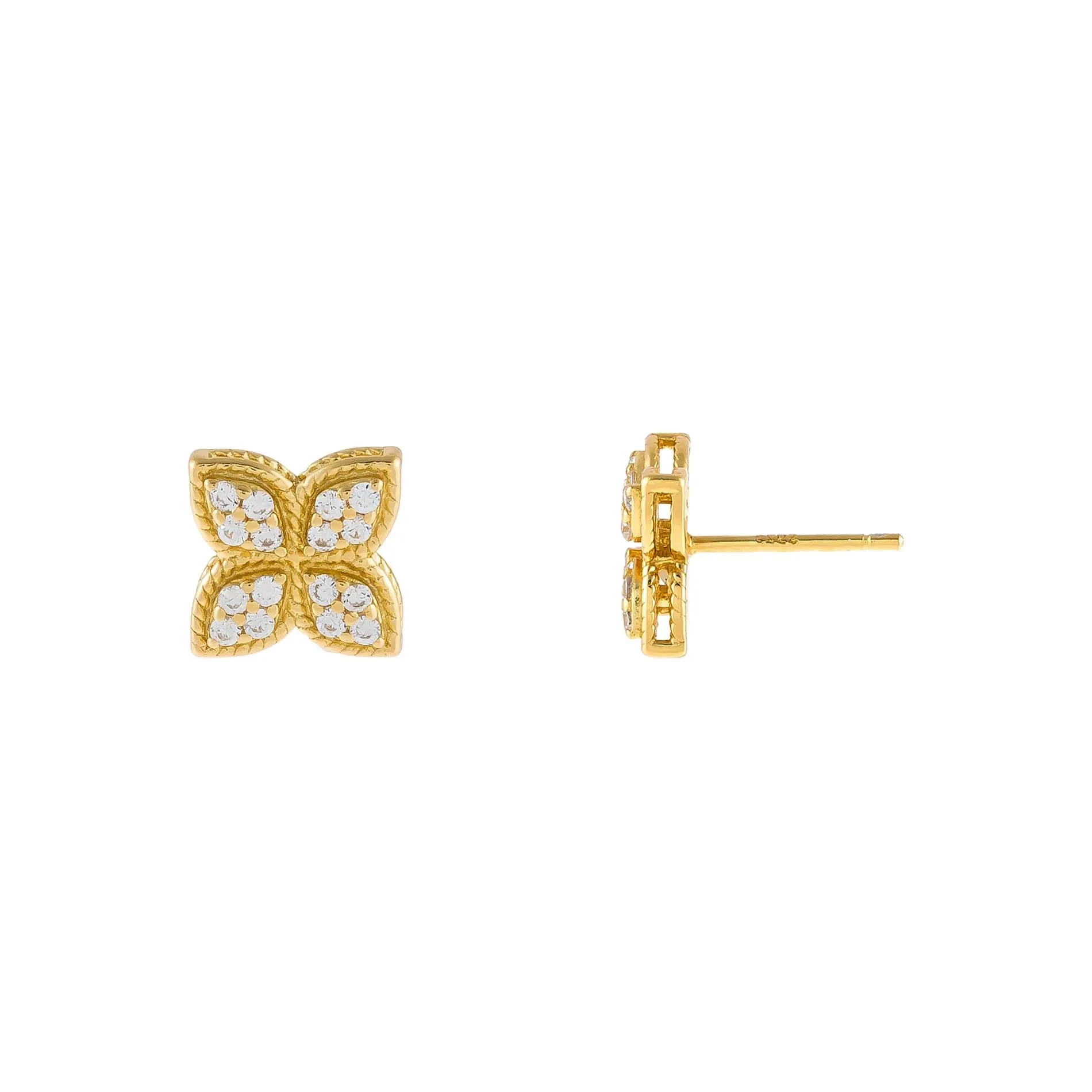 CZ Flower Stud Earring