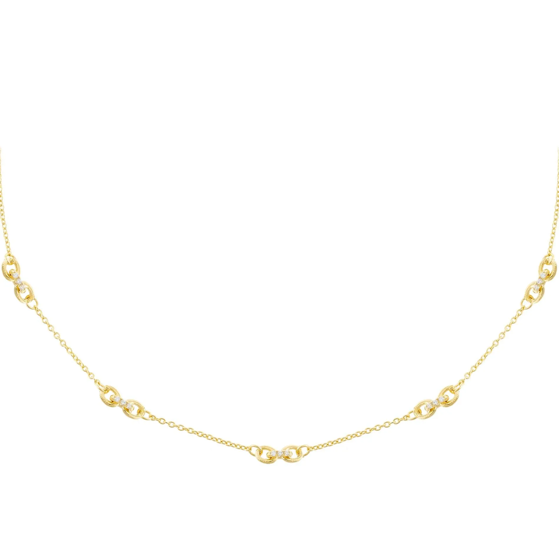 CZ Interlocked Link Necklace