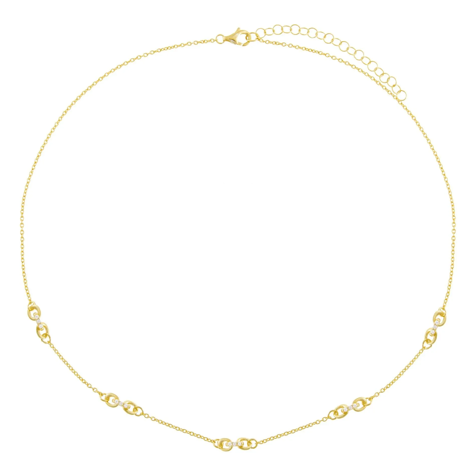 CZ Interlocked Link Necklace