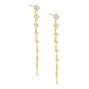 CZ Multi Stone Drop Stud Earring