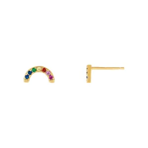 CZ Rainbow Half Circle Stud Earring