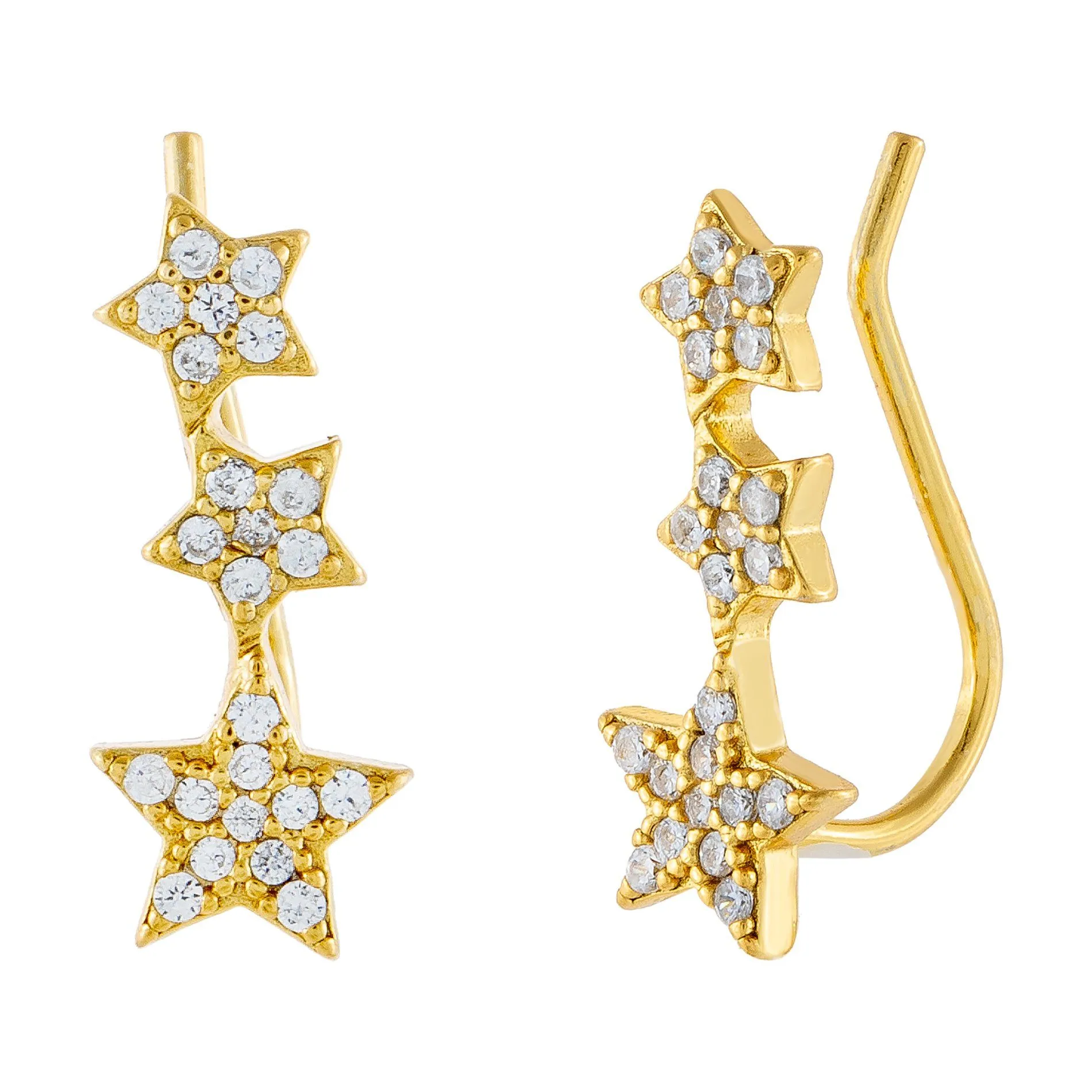 CZ Stars Ear Climber
