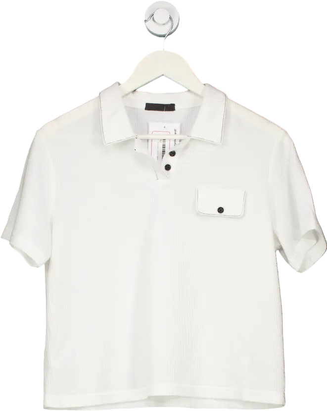 Dazy White Textured Polo Shirt