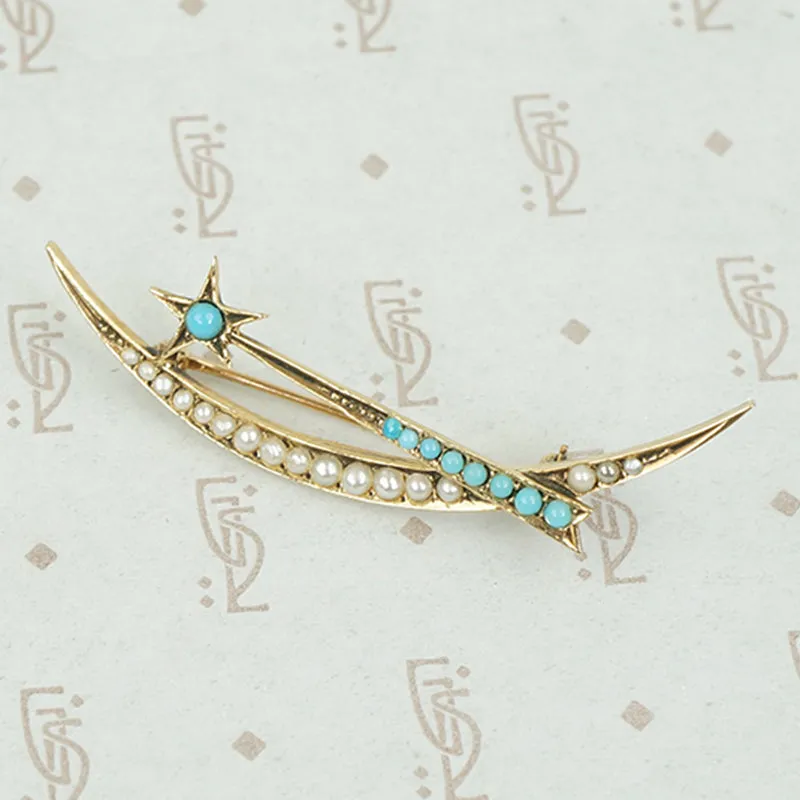 Delicate Victorian Shooting Star Brooch