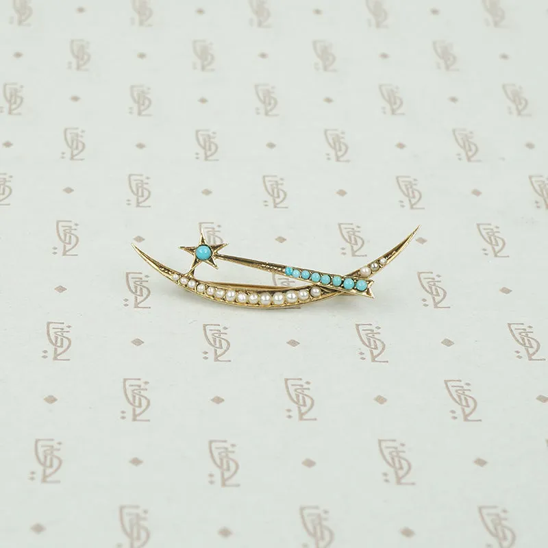 Delicate Victorian Shooting Star Brooch