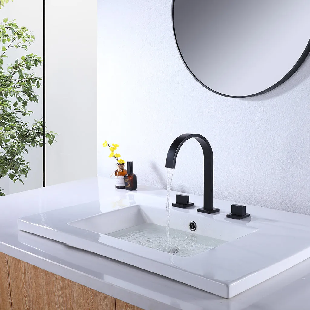 Devon Luk 2 Bathroom Faucet - Widespread - 9" Brass/Matt Black