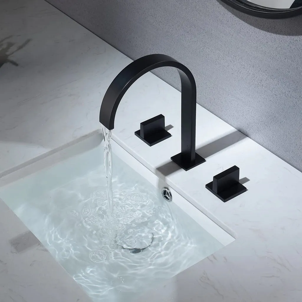 Devon Luk 2 Bathroom Faucet - Widespread - 9" Brass/Matt Black