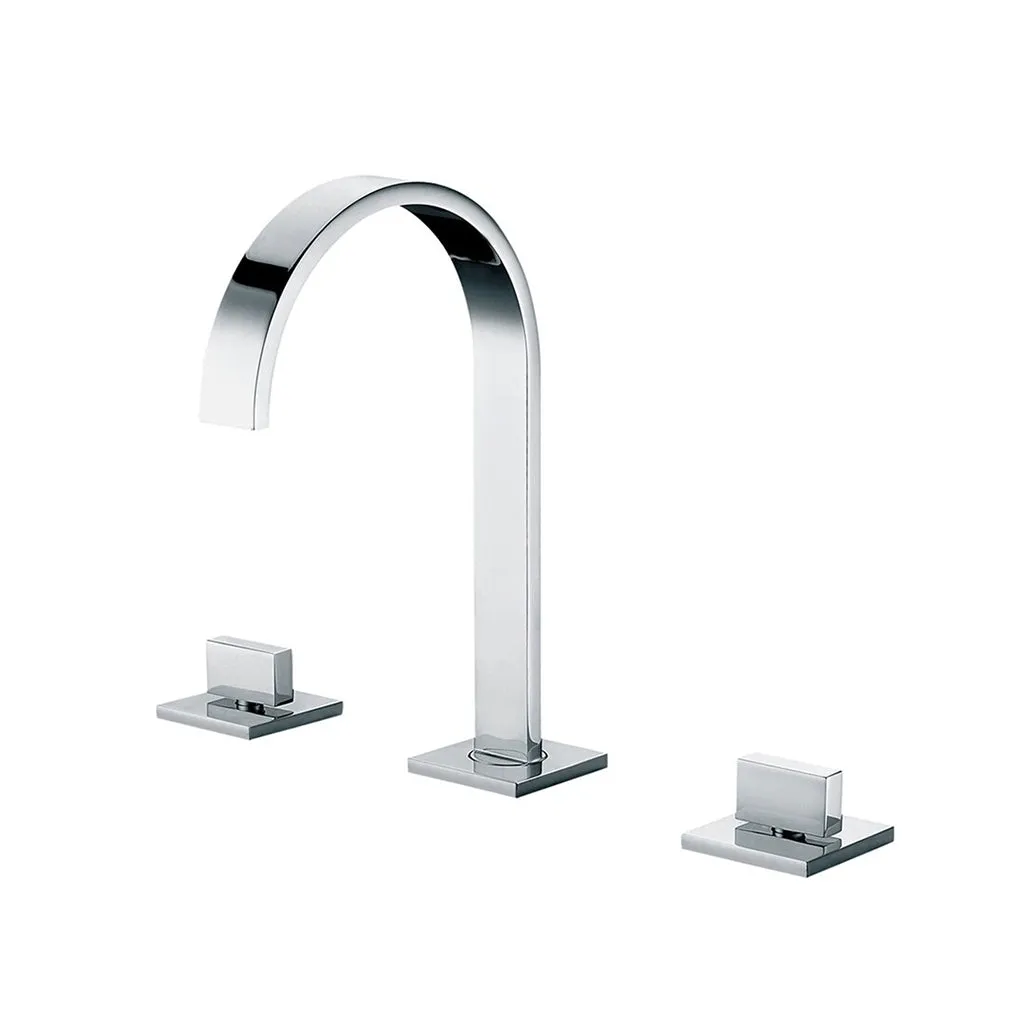 Devon Luk 2 Bathroom Faucet - Widespread - 9" Brass/Polished Chrome