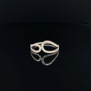 Diamond Asymmetrical Raindrop Halo Ring in 18k White Gold - (#97-RGDIA 635150)
