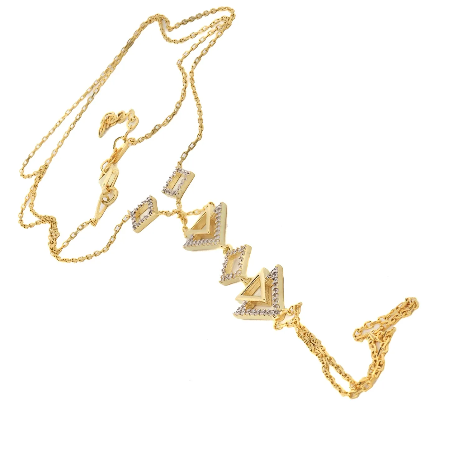 Diamond Triangle Gold Vermeil Fashion Hand Bracelet