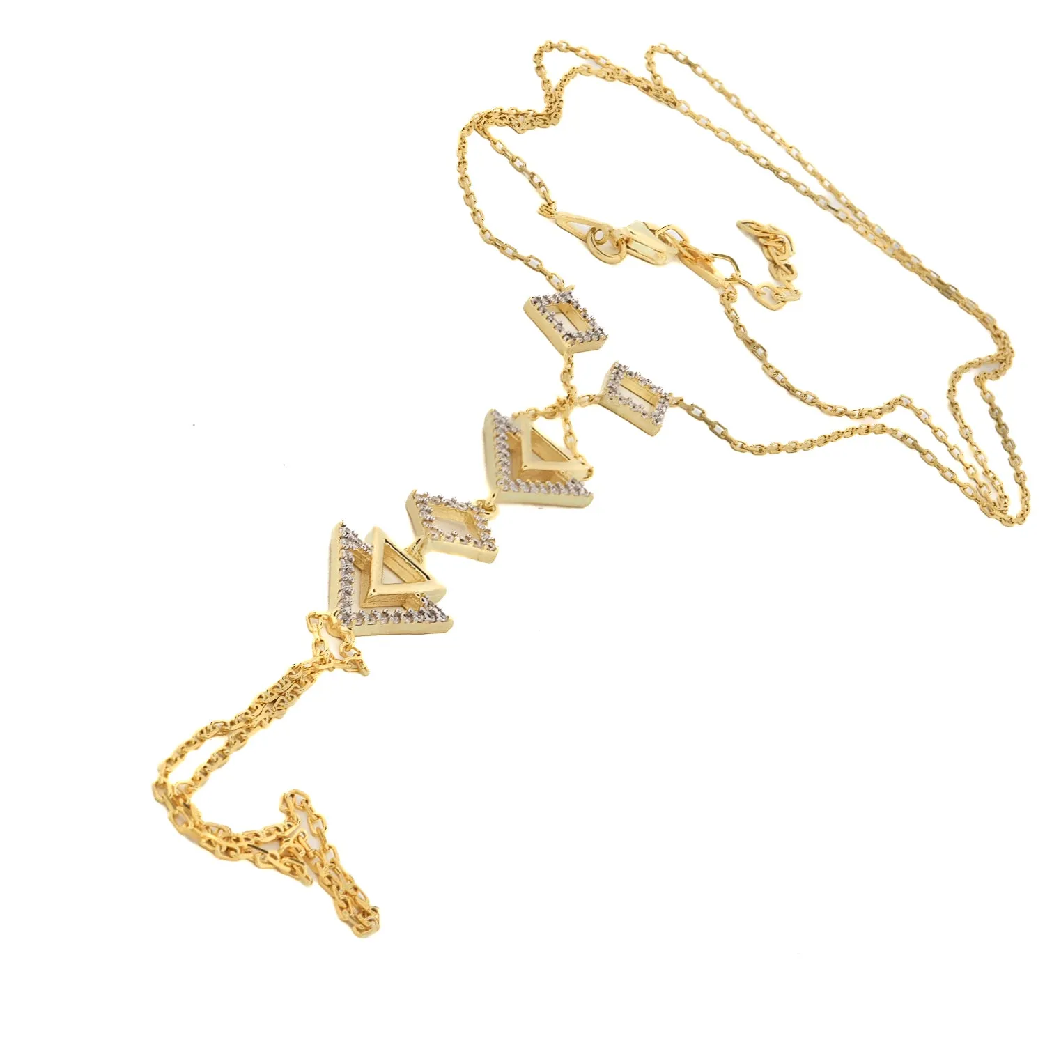 Diamond Triangle Gold Vermeil Fashion Hand Bracelet