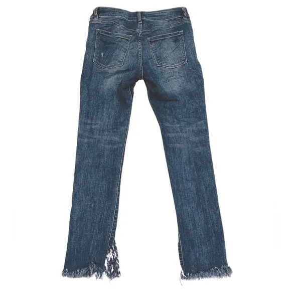 DL1961 Mara Instasculpt Straight Ankle Jeans | Size 25 | Upstate | Fringe Hem