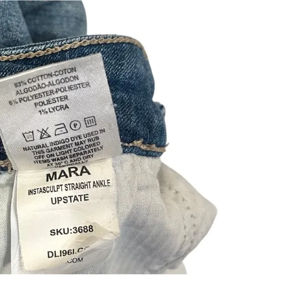 DL1961 Mara Instasculpt Straight Ankle Jeans | Size 25 | Upstate | Fringe Hem