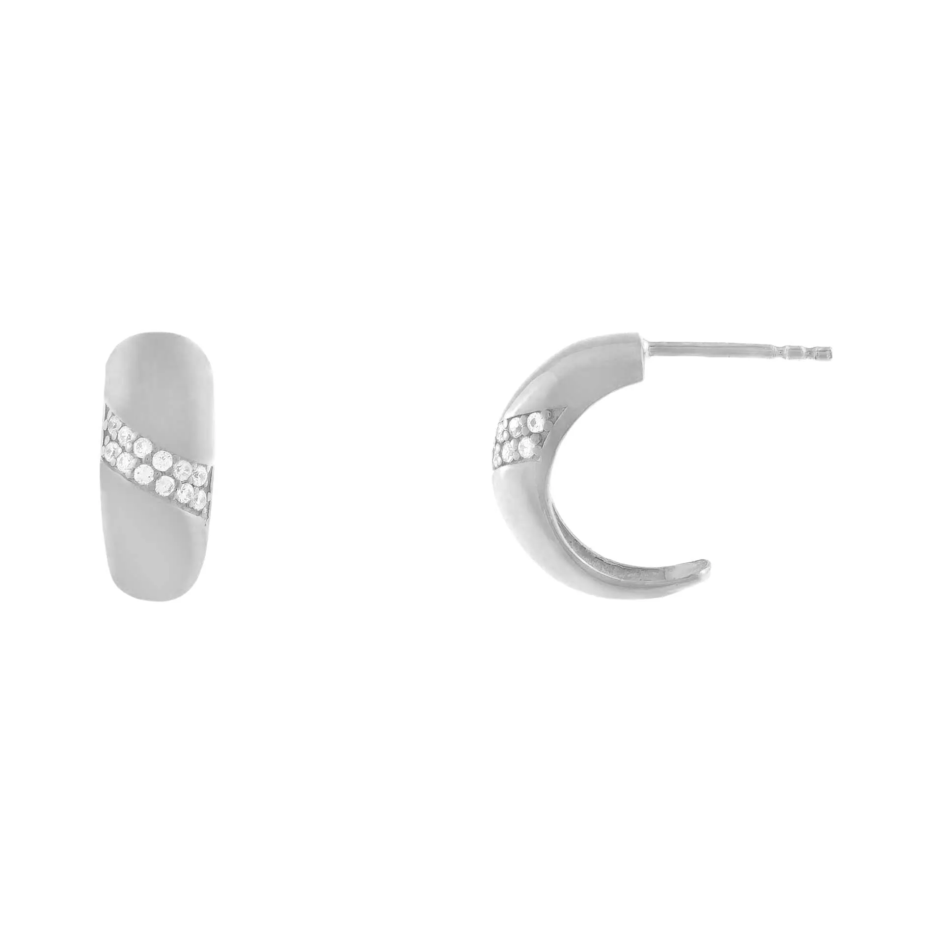 Double Row Pavé Dome Hoop Earring