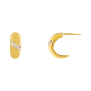 Double Row Pavé Dome Hoop Earring