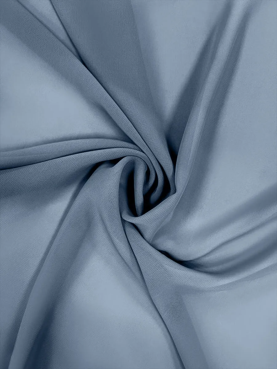 Dusty Blue Chiffon Fabric By The 1/2 Yard