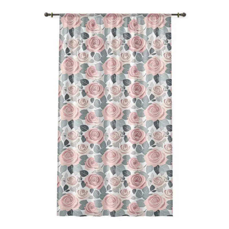 Elegant Rose Flower Window Curtains Bring Chic Vibes