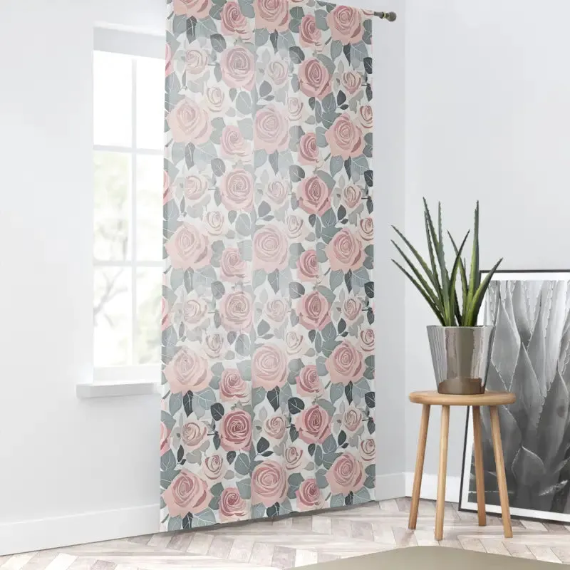 Elegant Rose Flower Window Curtains Bring Chic Vibes