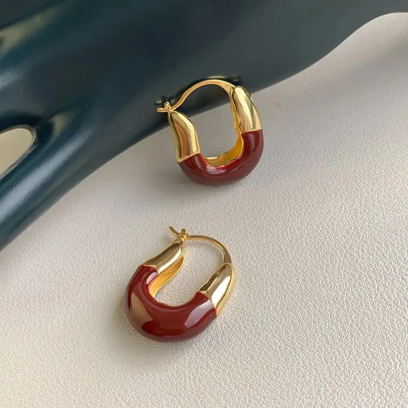 Elegant Vintage Temperament U Shape Drop Earrings