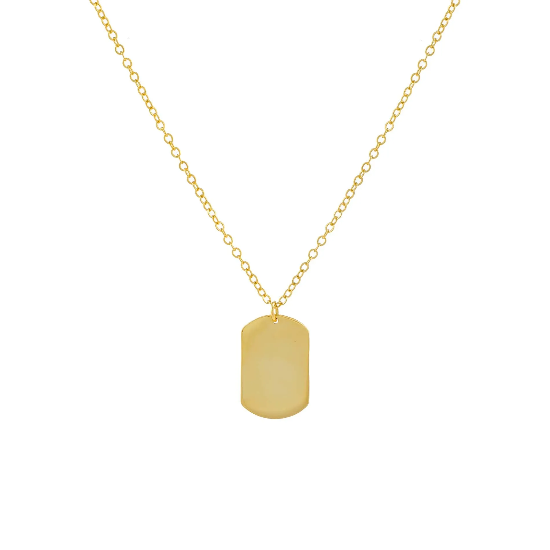 Engravable Solid Dog Tag Necklace