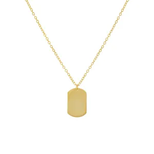 Engravable Solid Dog Tag Necklace