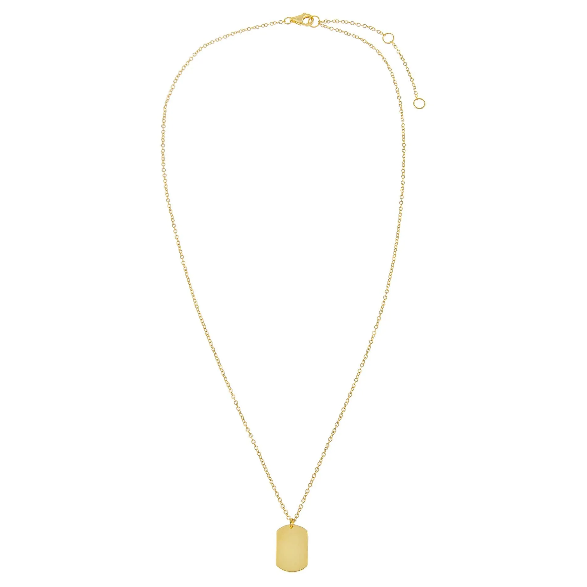 Engravable Solid Dog Tag Necklace