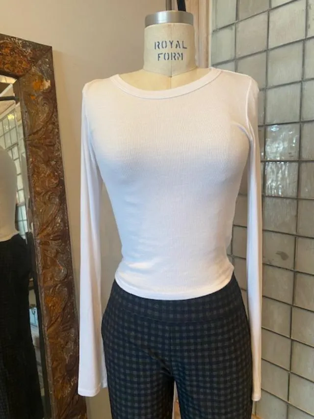 Enza Costa Ribbed Cropped Tee