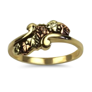 Estate 10K Yellow & Rose Gold Maple Leaf Ring