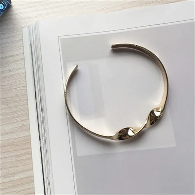 Europe and the United States very minimalist twist burnished gold silver metal bracelet lady fashion bracelets 2018 fine bracele