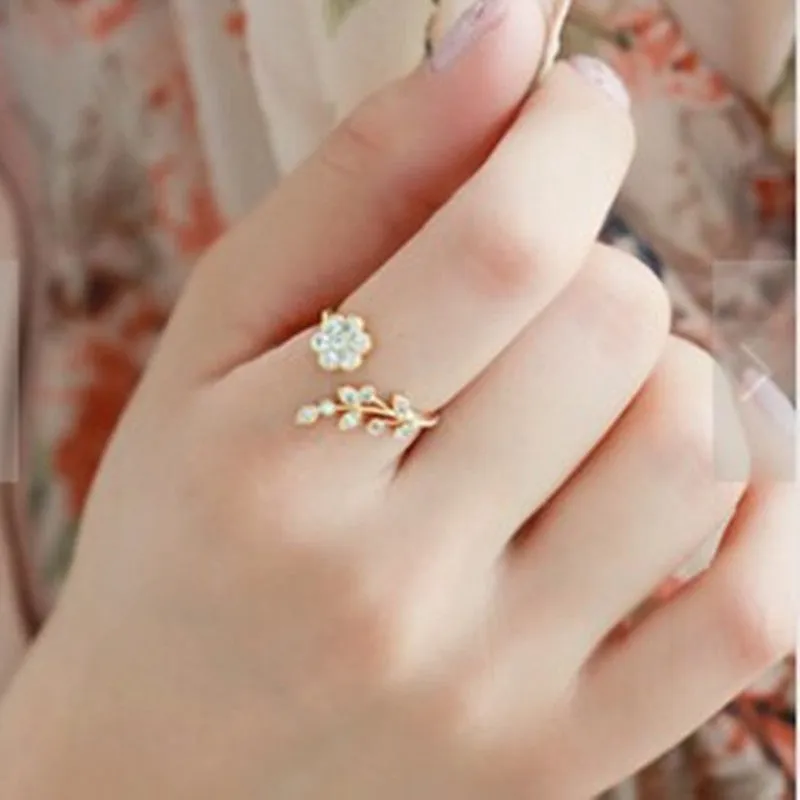 European and American minimalist fashion crystal zircon  male and female tail ring ring temperament