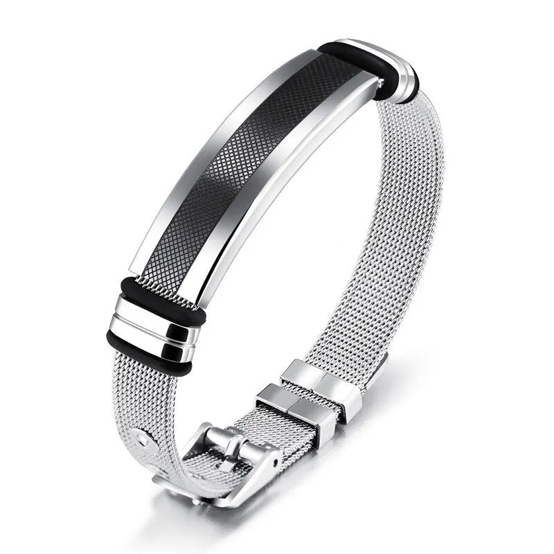 Exquisite Fashion Stainless Steel Bracelet in Elegant Gold Finish, Tailored for Discerning Men
