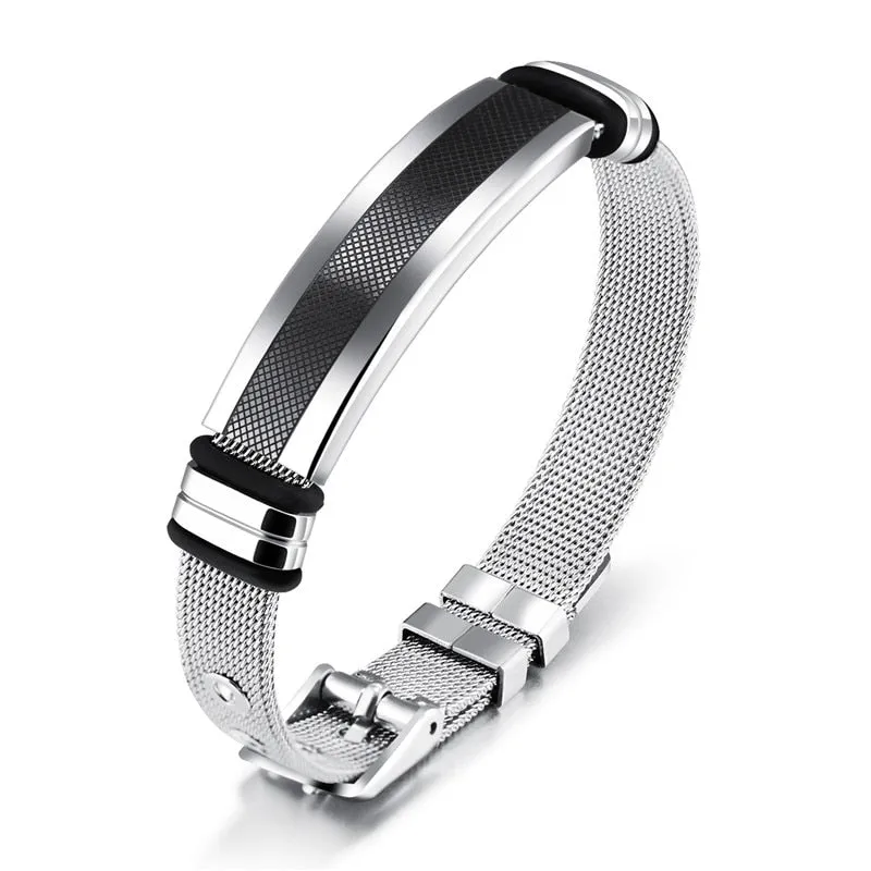 Exquisite Fashion Stainless Steel Bracelet in Elegant Gold Finish, Tailored for Discerning Men