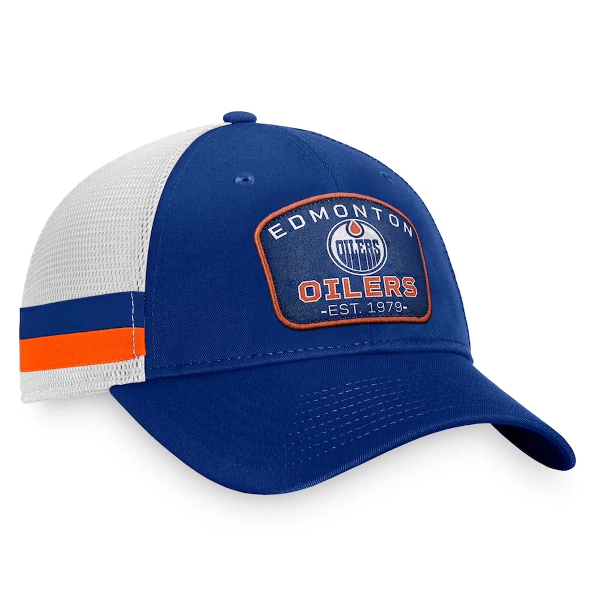 Fanatics Fundamental Structured Trucker w/Stripes Hat - Edmonton Oilers