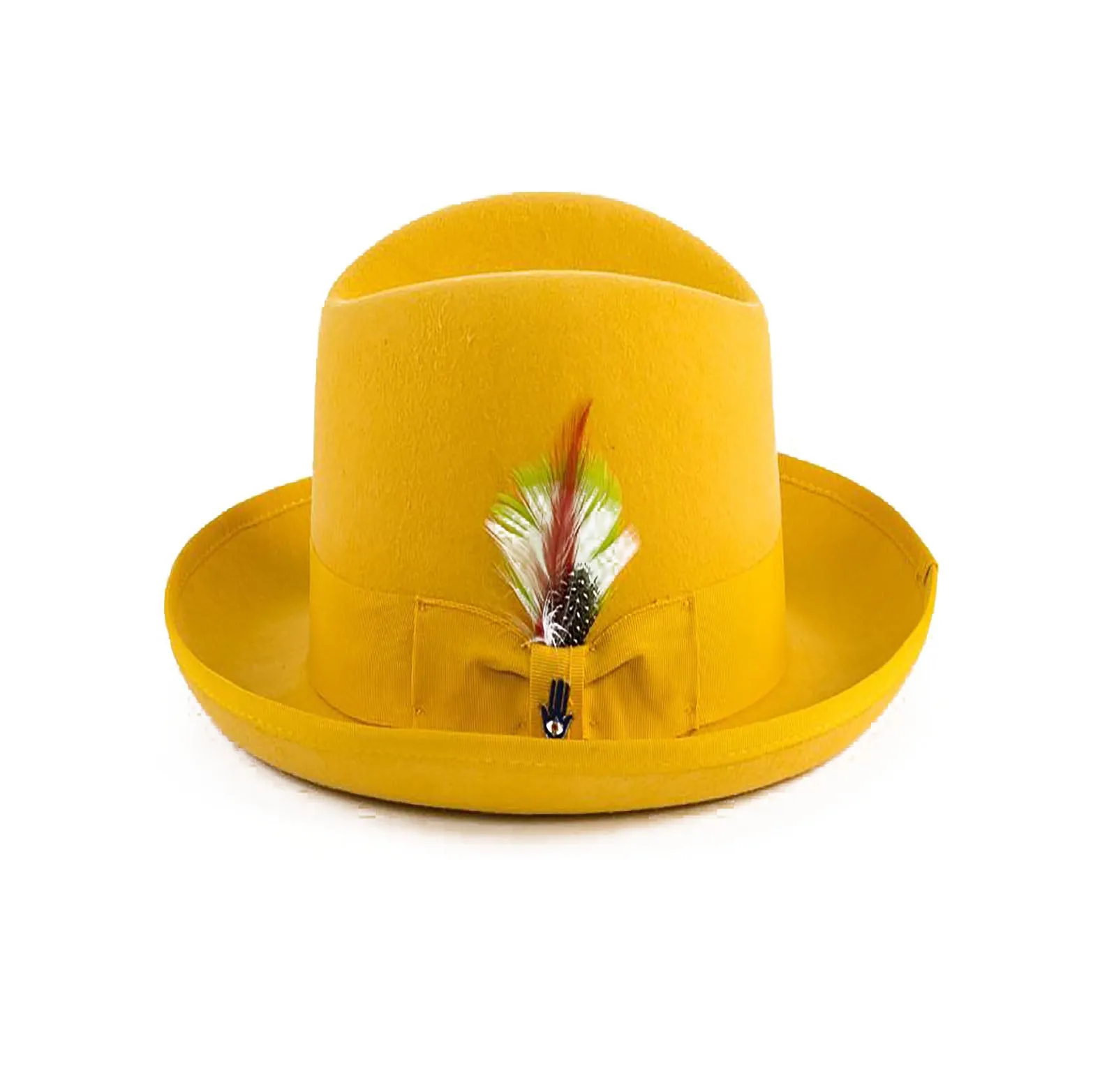 Ferrecci Authentic GOLD Wool Felt Homburg Godfather Hat