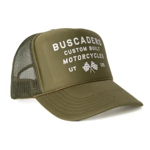 ‘Flags’ Foam Trucker Hat - Olive Drab