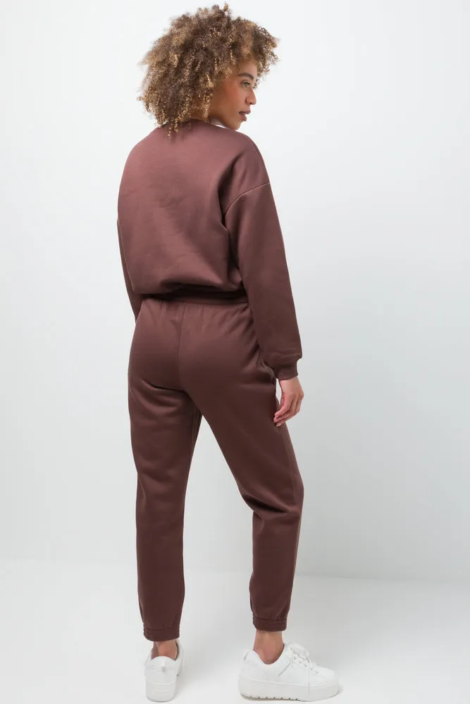Fleece Joggers Brown
