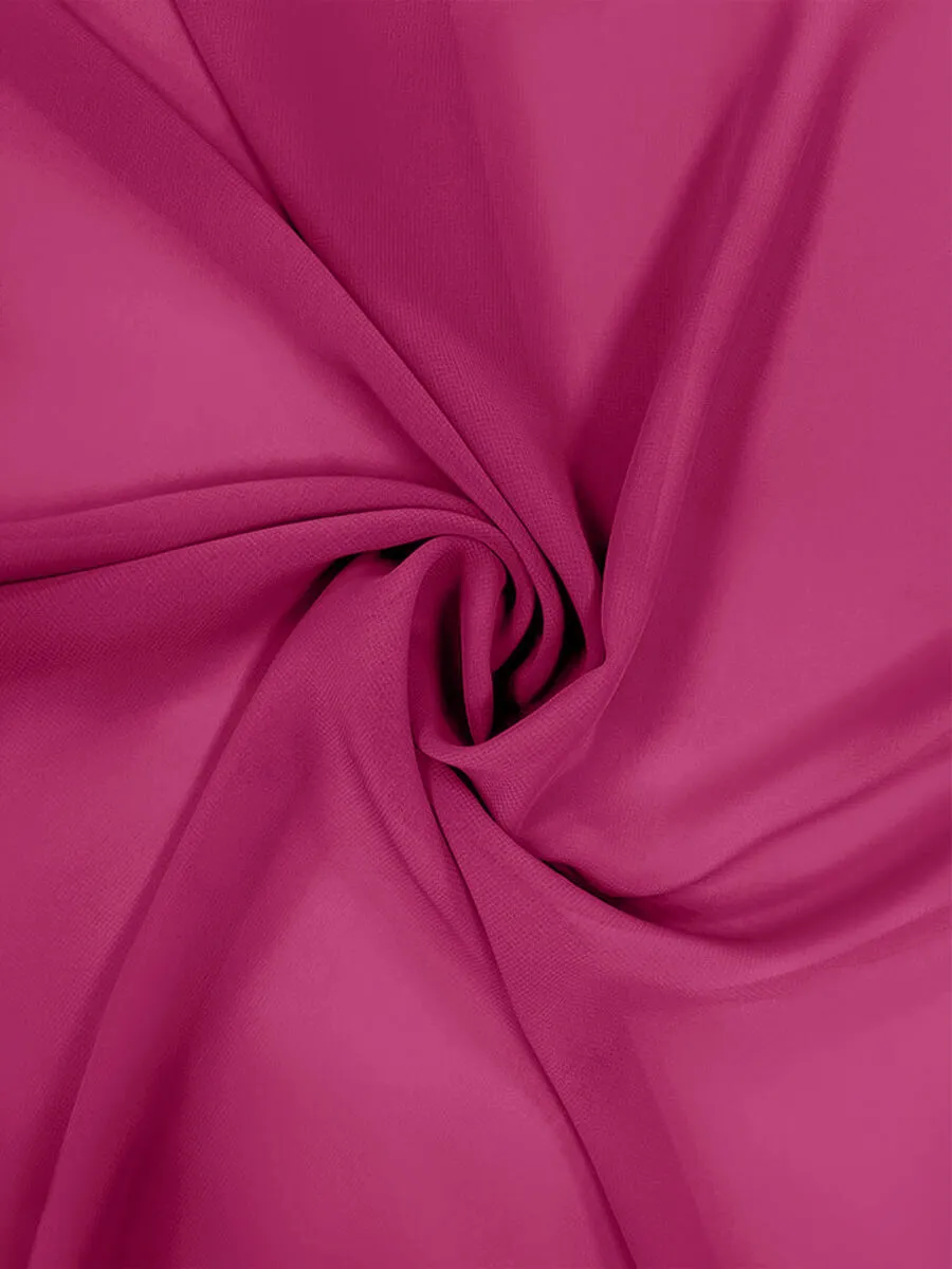 Fuchsia Chiffon Fabric By The 1/2 Yard