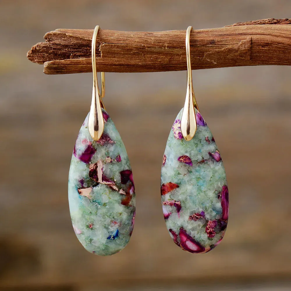 Fuchsite Jasper Drop Earrings