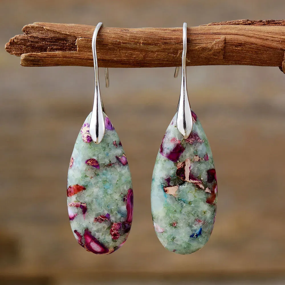 Fuchsite Jasper Drop Earrings