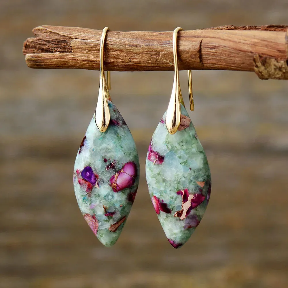 Fuchsite Jasper Drop Earrings