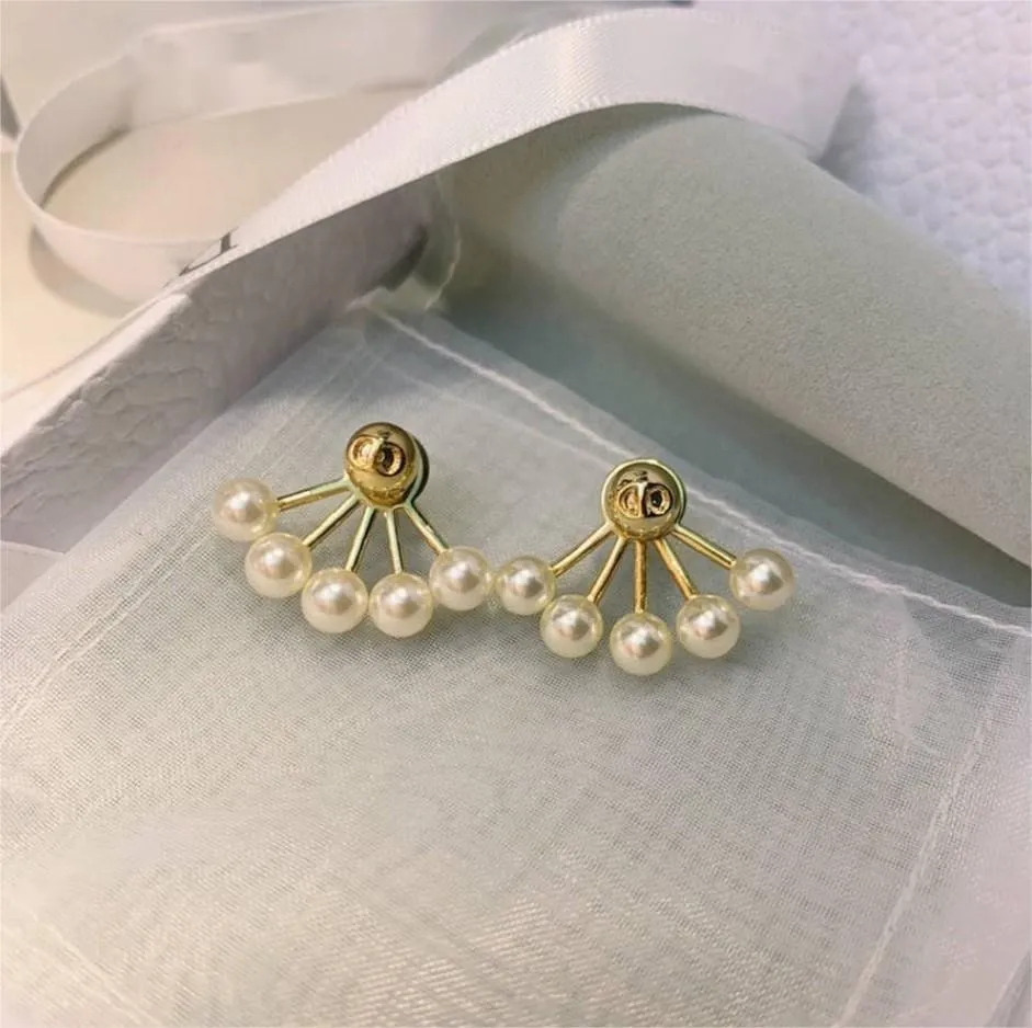 Geometric S925 Silver Post Pearl Earrings