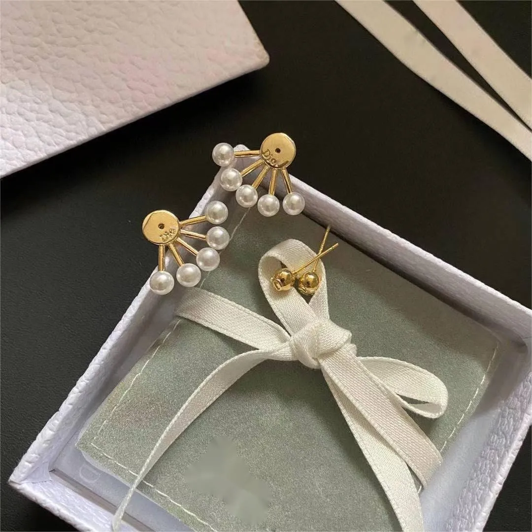 Geometric S925 Silver Post Pearl Earrings