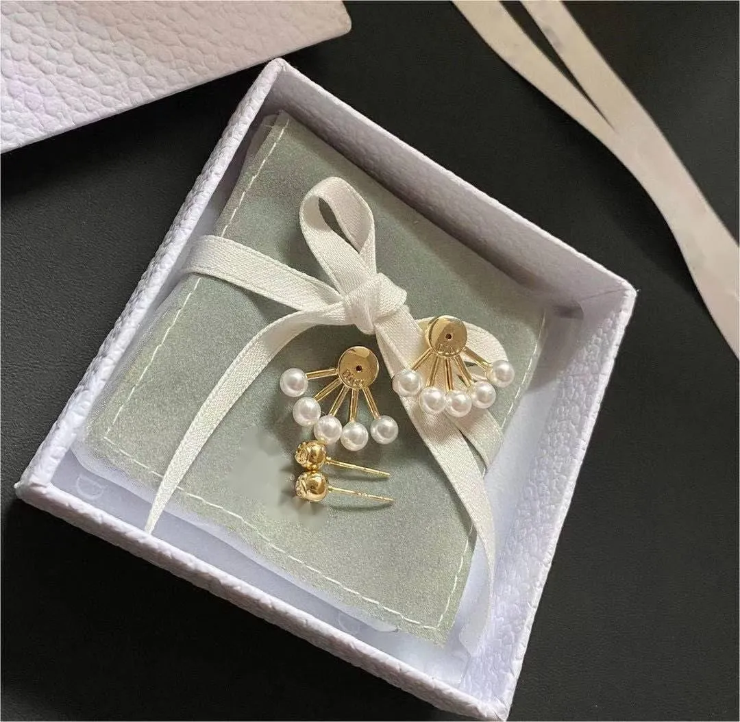 Geometric S925 Silver Post Pearl Earrings