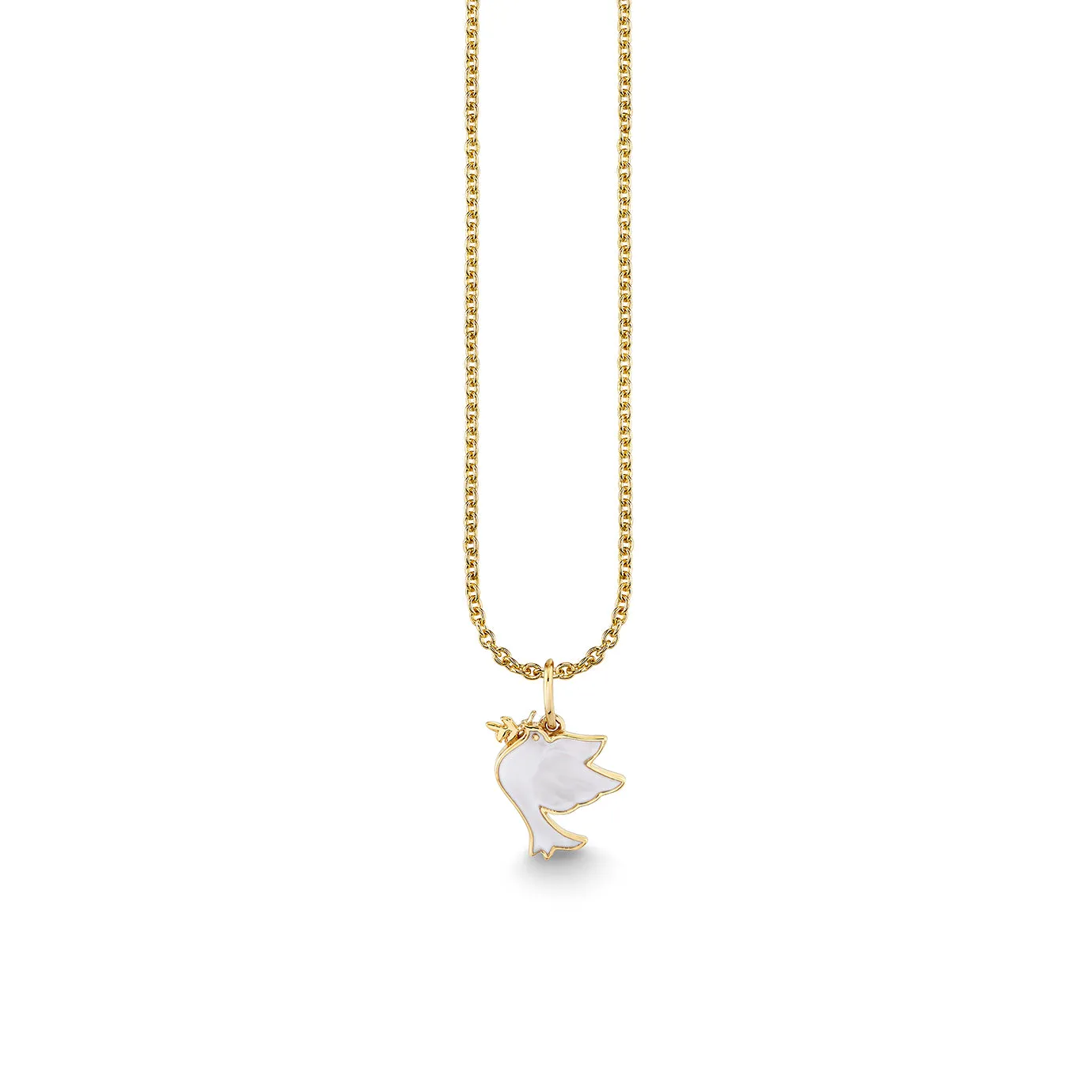Gold & Enamel Dove Charm